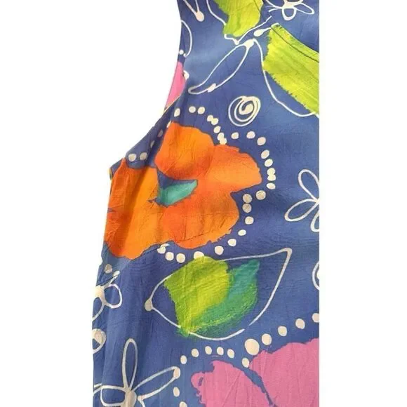 Vintage Jams World Tank Minidress — Floret Blue Print, Made in Hawaii, Rare Sz S - Picture 7 of 14